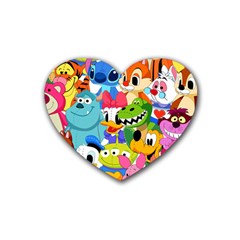 Illustration Cartoon Character Animal Cute Rubber Coaster (heart) by Sudheng