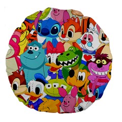 Illustration Cartoon Character Animal Cute Large 18  Premium Round Cushions