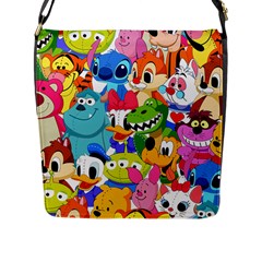 Illustration Cartoon Character Animal Cute Flap Closure Messenger Bag (l) by Sudheng