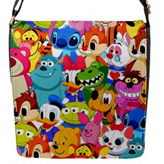 Illustration Cartoon Character Animal Cute Flap Closure Messenger Bag (s)