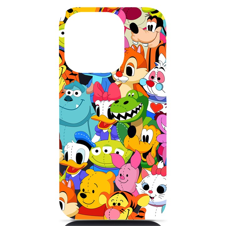 Illustration Cartoon Character Animal Cute iPhone 14 Pro Black UV Print Case