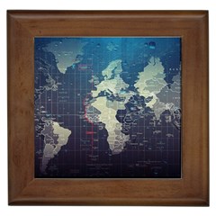 Vintage World Map Illustration Artwork Water Drop Digital Art Arts Framed Tile by Sudheng