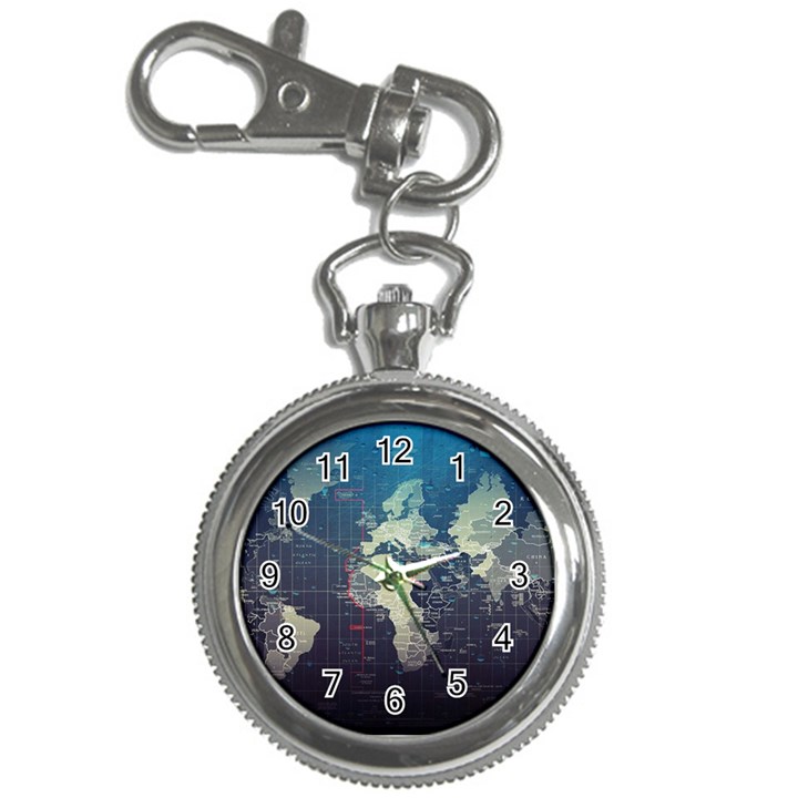 Vintage World Map Illustration Artwork Water Drop Digital Art arts Key Chain Watches