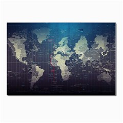 Vintage World Map Illustration Artwork Water Drop Digital Art Arts Postcard 4 x 6  (pkg Of 10) by Sudheng