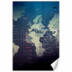 Vintage World Map Illustration Artwork Water Drop Digital Art Arts Canvas 24  X 36 