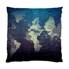 Vintage World Map Illustration Artwork Water Drop Digital Art Arts Standard Cushion Case (one Side) by Sudheng