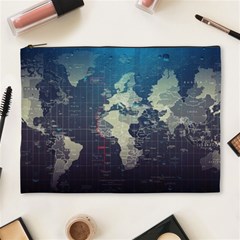 Vintage World Map Illustration Artwork Water Drop Digital Art Arts Cosmetic Bag (xl)