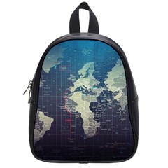 Vintage World Map Illustration Artwork Water Drop Digital Art Arts School Bag (small) by Sudheng