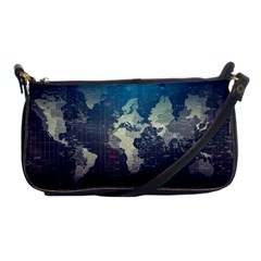 Vintage World Map Illustration Artwork Water Drop Digital Art Arts Shoulder Clutch Bag by Sudheng