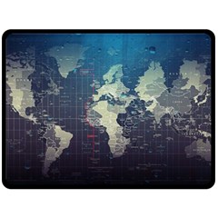 Vintage World Map Illustration Artwork Water Drop Digital Art Arts Fleece Blanket (large) by Sudheng