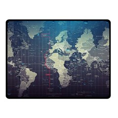 Vintage World Map Illustration Artwork Water Drop Digital Art Arts Fleece Blanket (small) by Sudheng