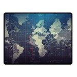 Vintage World Map Illustration Artwork Water Drop Digital Art arts Fleece Blanket (Small) 50 x40  Blanket Front