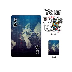 Vintage World Map Illustration Artwork Water Drop Digital Art Arts Playing Cards 54 Designs (mini)