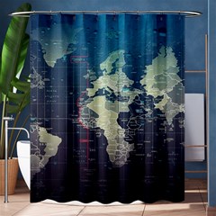 Vintage World Map Illustration Artwork Water Drop Digital Art Arts Shower Curtain 60  X 72  (medium)  by Sudheng