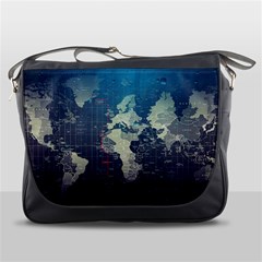 Vintage World Map Illustration Artwork Water Drop Digital Art Arts Messenger Bag by Sudheng