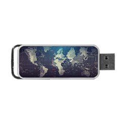 Vintage World Map Illustration Artwork Water Drop Digital Art Arts Portable Usb Flash (one Side)