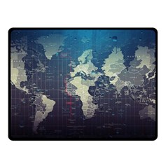 Vintage World Map Illustration Artwork Water Drop Digital Art Arts Two Sides Fleece Blanket (small) by Sudheng