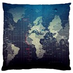 Vintage World Map Illustration Artwork Water Drop Digital Art arts Large Premium Plush Fleece Cushion Case (One Side) Front