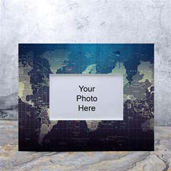 Vintage World Map Illustration Artwork Water Drop Digital Art Arts White Tabletop Photo Frame 4 x6 