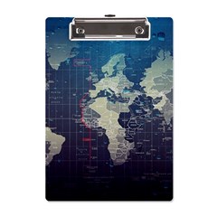 Vintage World Map Illustration Artwork Water Drop Digital Art Arts A5 Acrylic Clipboard by Sudheng