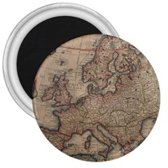 Vintage Europe Map 3  Magnets