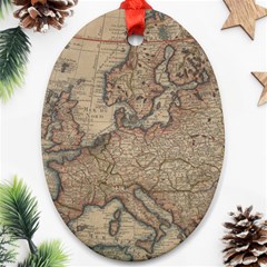 Vintage Europe Map Ornament (oval)