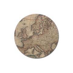 Vintage Europe Map Magnet 3  (round) by Sudheng