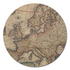 Vintage Europe Map Magnet 5  (round)