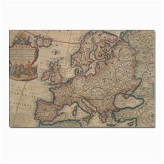 Vintage Europe Map Postcard 4 x 6  (pkg Of 10)