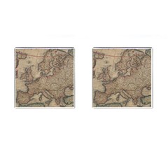 Vintage Europe Map Cufflinks (square) by Sudheng