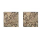 Vintage Europe Map Cufflinks (Square) Front(Pair)