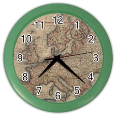 Vintage Europe Map Color Wall Clock