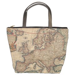 Vintage Europe Map Bucket Bag by Sudheng