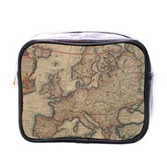 Vintage Europe Map Mini Toiletries Bag (one Side)