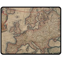 Vintage Europe Map Fleece Blanket (medium)