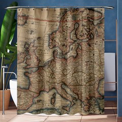 Vintage Europe Map Shower Curtain 60  X 72  (medium)  by Sudheng