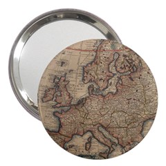 Vintage Europe Map 3  Handbag Mirrors