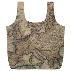 Vintage Europe Map Full Print Recycle Bag (xl) by Sudheng