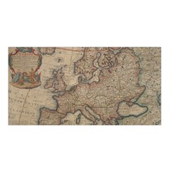 Vintage Europe Map Satin Shawl 45  X 80 