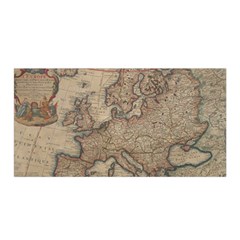 Vintage Europe Map Satin Wrap 35  X 70  by Sudheng