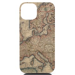 Vintage Europe Map Iphone 14 Black Uv Print Case by Sudheng