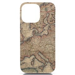 Vintage Europe Map Iphone 14 Pro Max Black Uv Print Case by Sudheng