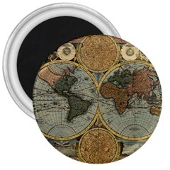 Vintage World Map 3  Magnets