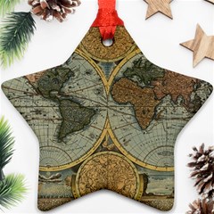 Vintage World Map Ornament (star)