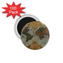 Vintage World Map 1 75  Magnets (100 Pack)  by Sudheng