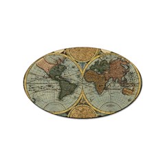 Vintage World Map Sticker (oval)