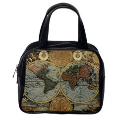 Vintage World Map Classic Handbag (one Side) by Sudheng