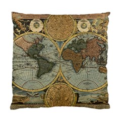 Vintage World Map Standard Cushion Case (two Sides) by Sudheng