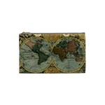 Vintage World Map Cosmetic Bag (Small) Front