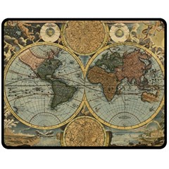 Vintage World Map Fleece Blanket (medium) by Sudheng